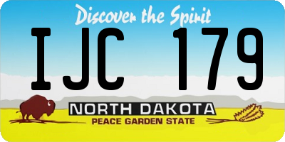 ND license plate IJC179