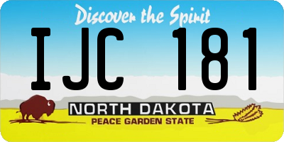 ND license plate IJC181