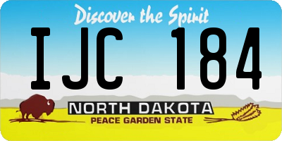 ND license plate IJC184