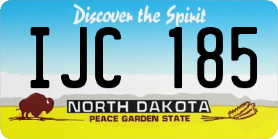 ND license plate IJC185