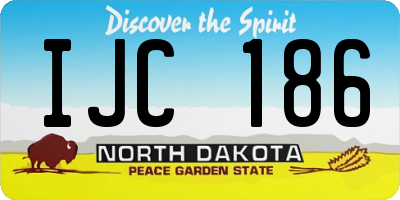 ND license plate IJC186