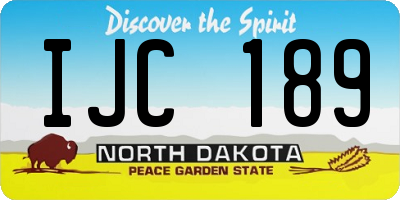ND license plate IJC189