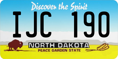 ND license plate IJC190