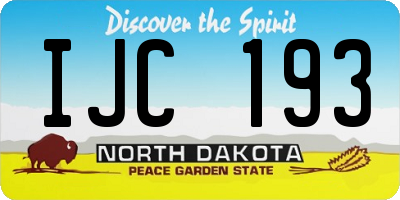 ND license plate IJC193