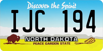 ND license plate IJC194