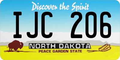 ND license plate IJC206
