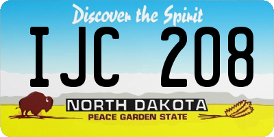 ND license plate IJC208