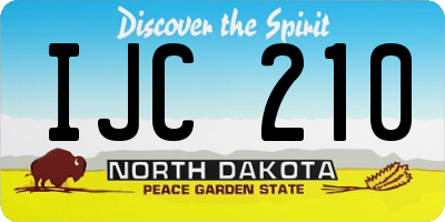 ND license plate IJC210