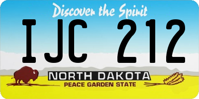 ND license plate IJC212