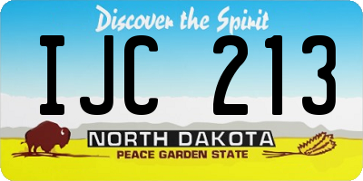 ND license plate IJC213