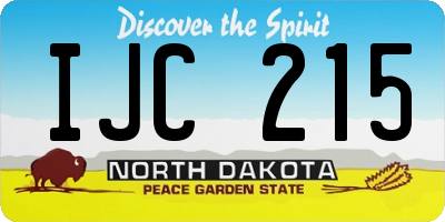 ND license plate IJC215