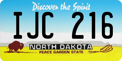 ND license plate IJC216