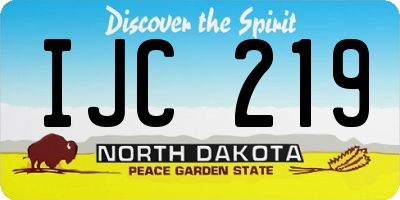 ND license plate IJC219