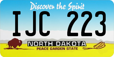 ND license plate IJC223