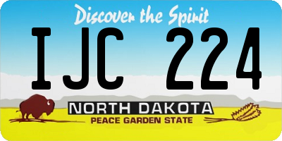 ND license plate IJC224