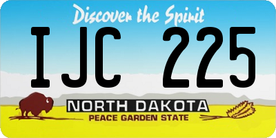 ND license plate IJC225