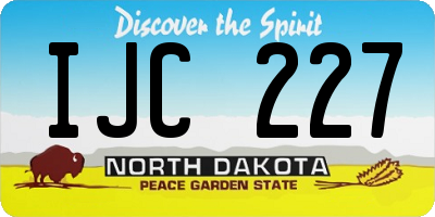 ND license plate IJC227