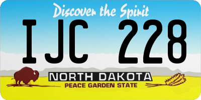 ND license plate IJC228