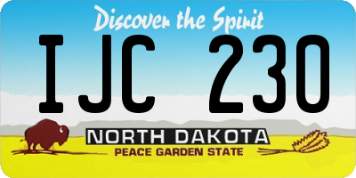 ND license plate IJC230