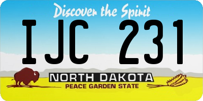 ND license plate IJC231