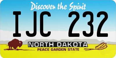 ND license plate IJC232