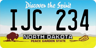 ND license plate IJC234