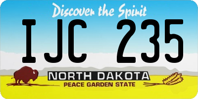 ND license plate IJC235