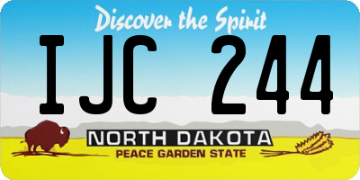 ND license plate IJC244