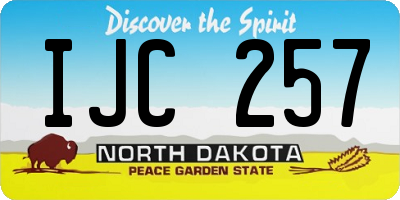 ND license plate IJC257