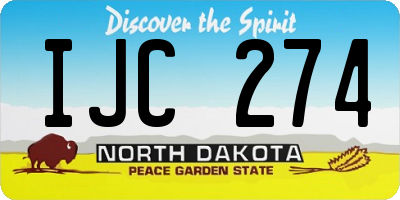 ND license plate IJC274