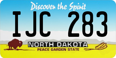 ND license plate IJC283