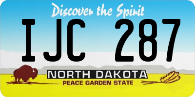 ND license plate IJC287