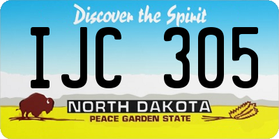 ND license plate IJC305