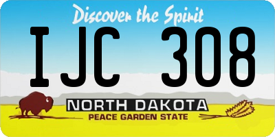 ND license plate IJC308