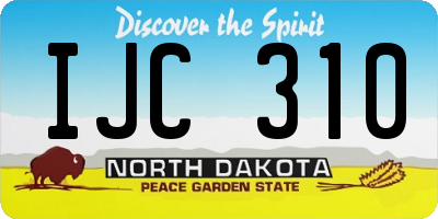 ND license plate IJC310