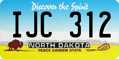 ND license plate IJC312