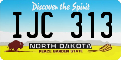 ND license plate IJC313