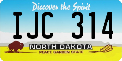 ND license plate IJC314