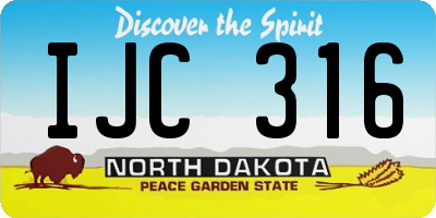 ND license plate IJC316