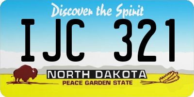 ND license plate IJC321