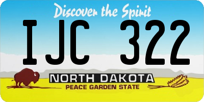 ND license plate IJC322