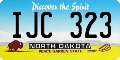 ND license plate IJC323