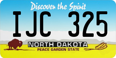 ND license plate IJC325