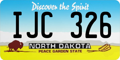 ND license plate IJC326