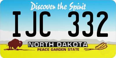 ND license plate IJC332