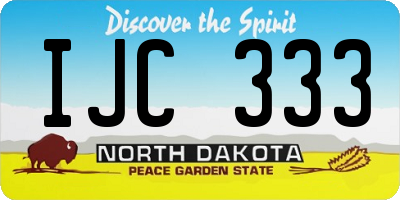 ND license plate IJC333