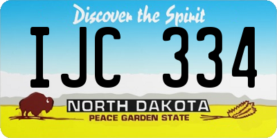 ND license plate IJC334