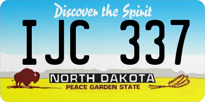 ND license plate IJC337