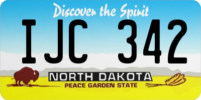 ND license plate IJC342