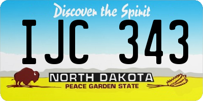 ND license plate IJC343
